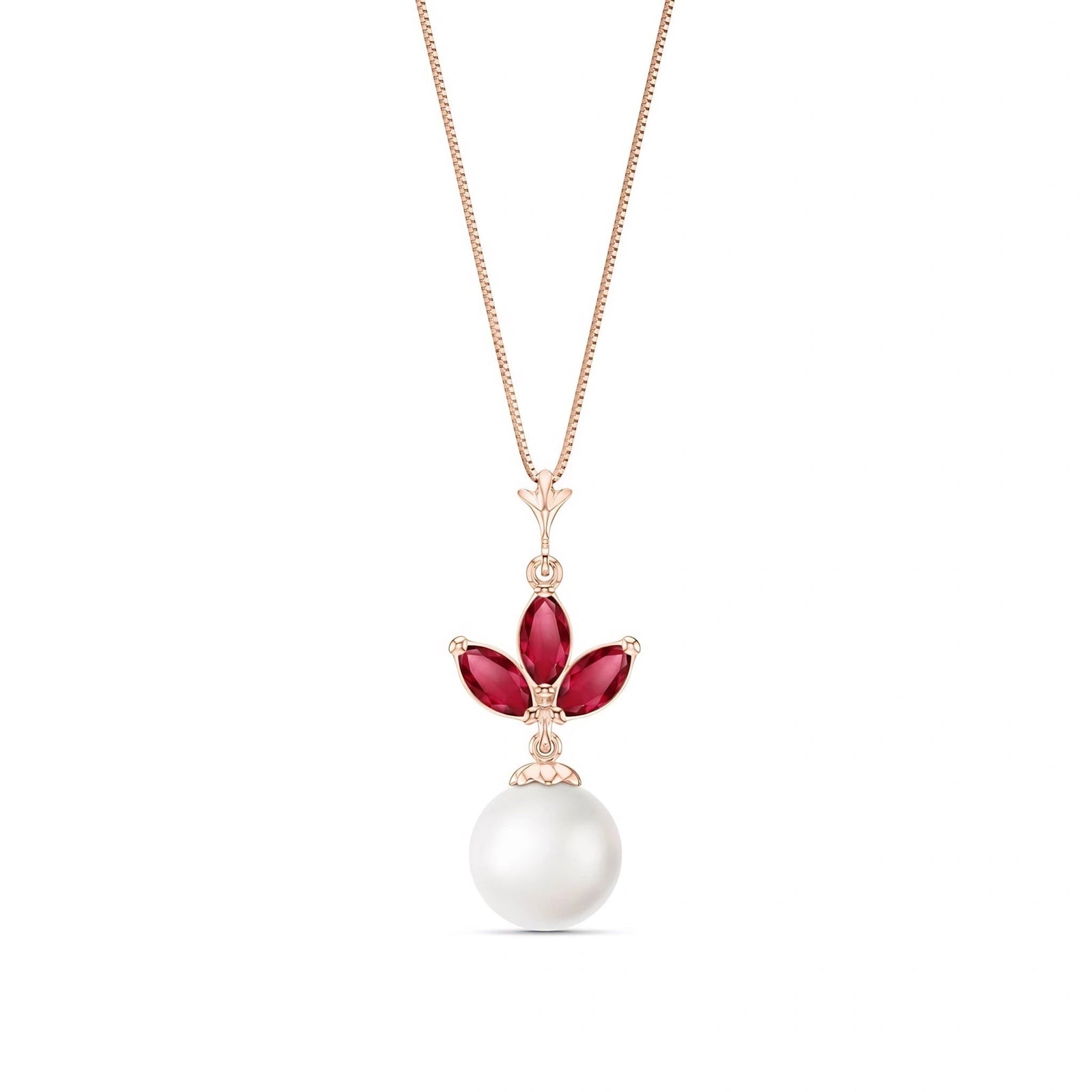 Rose Gold Necklace Ruby 10K — Colombina