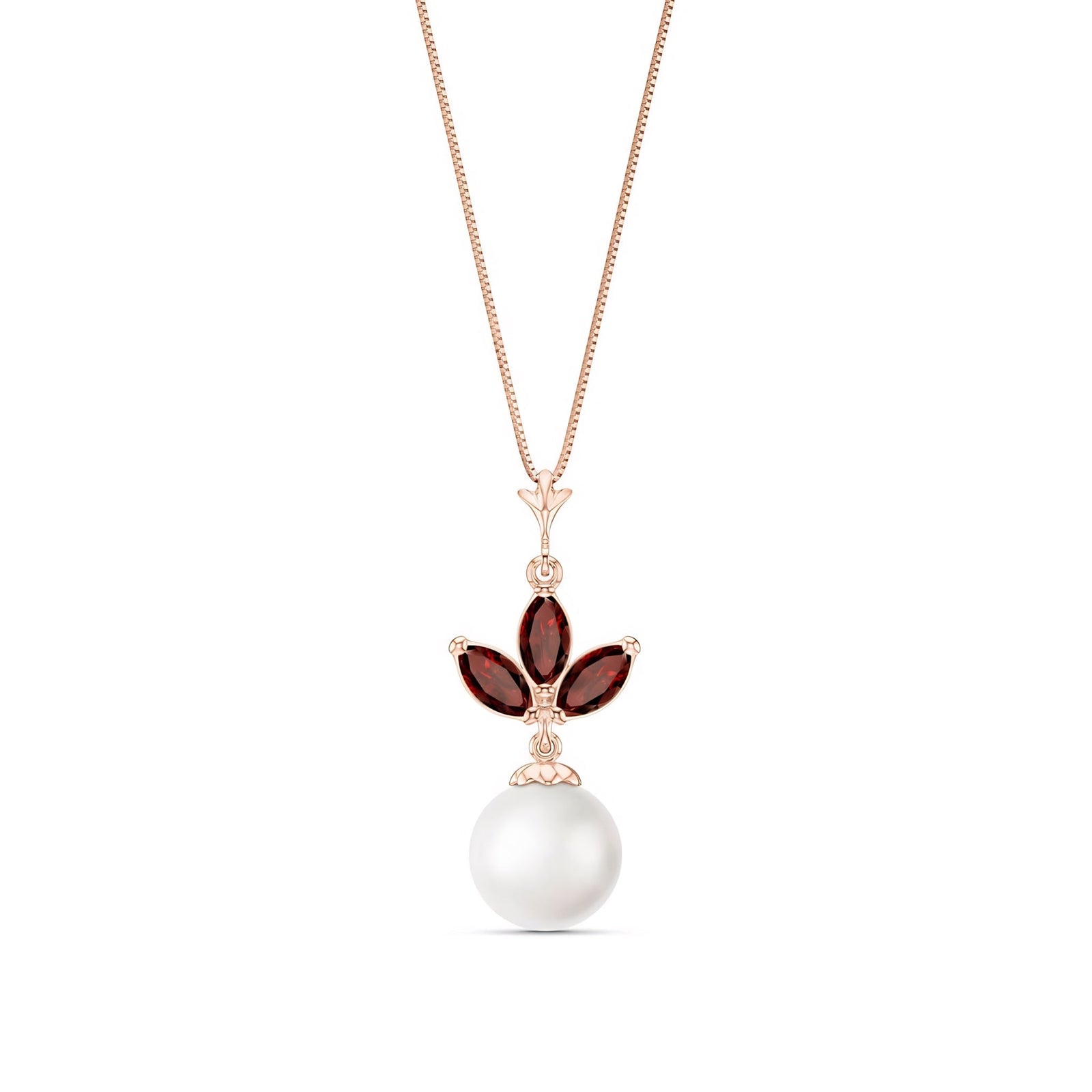 Rose Gold Necklace White Topaz 10K — Colombina