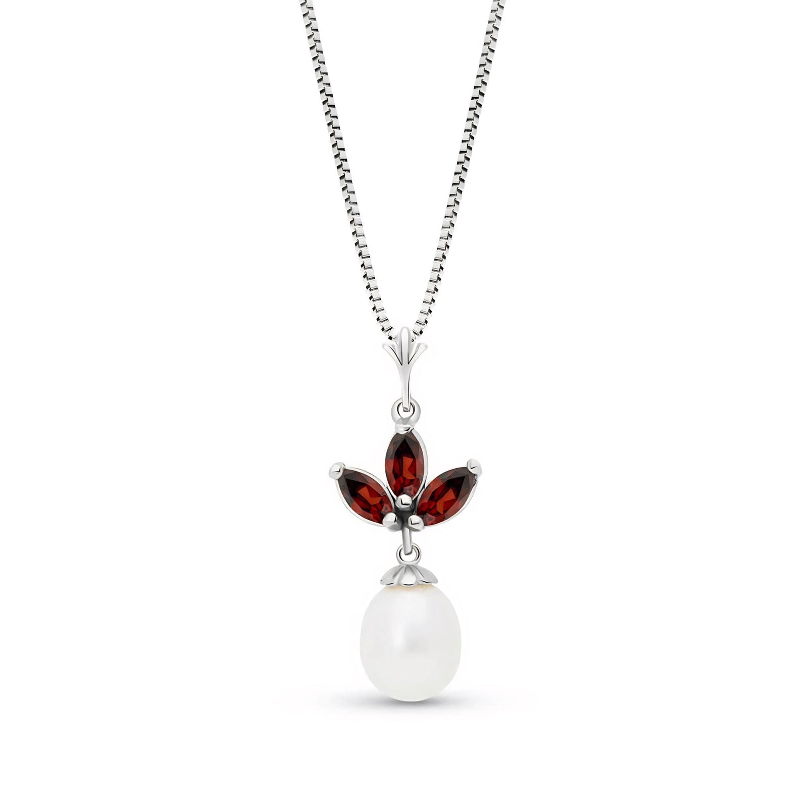 White Gold Necklace White Topaz 10K — Colombina