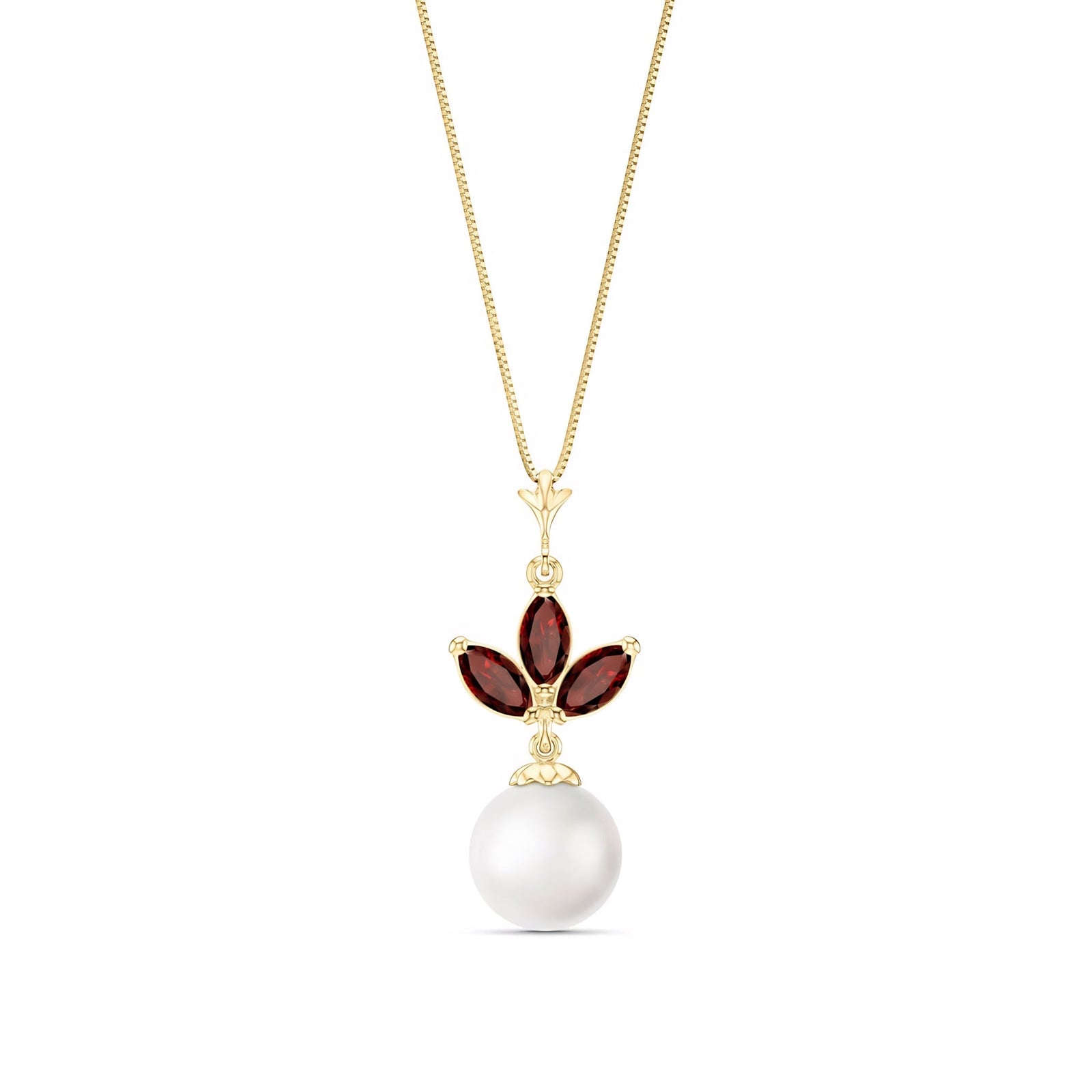 Yellow Gold Necklace White Topaz 10K — Colombina