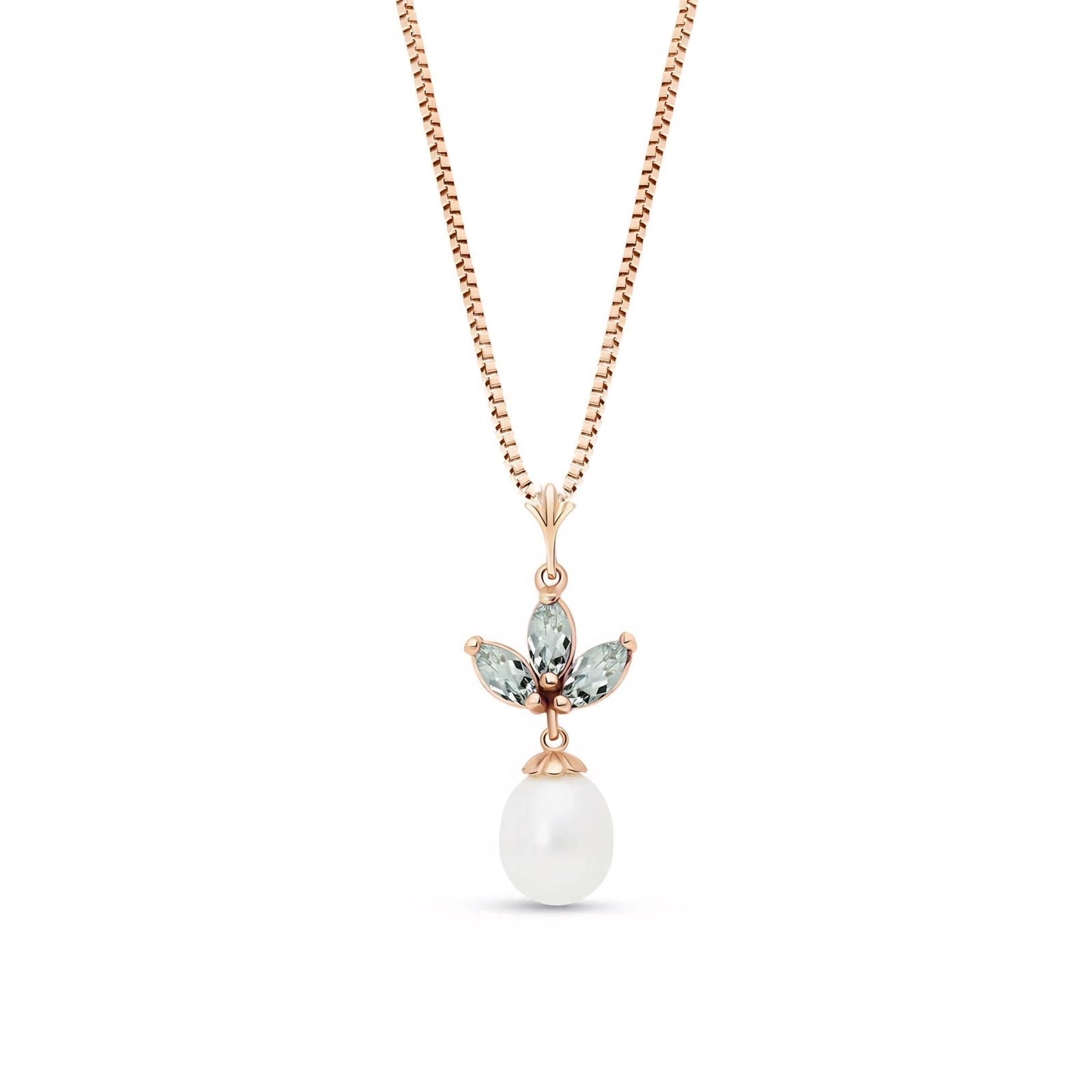 Rose Gold Necklace Garnet 10K — Colombina