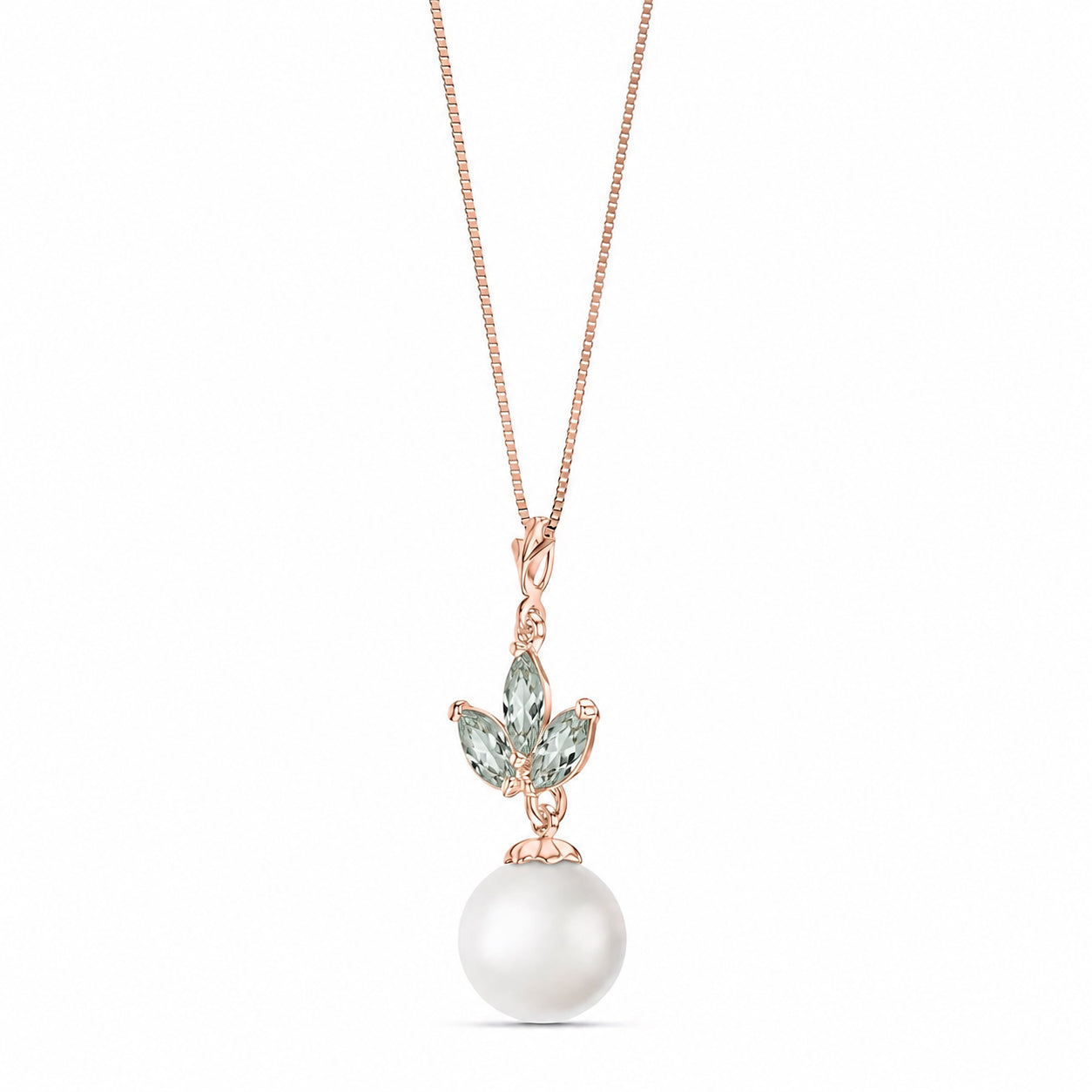 Rose Gold Necklace Garnet 10K — Colombina