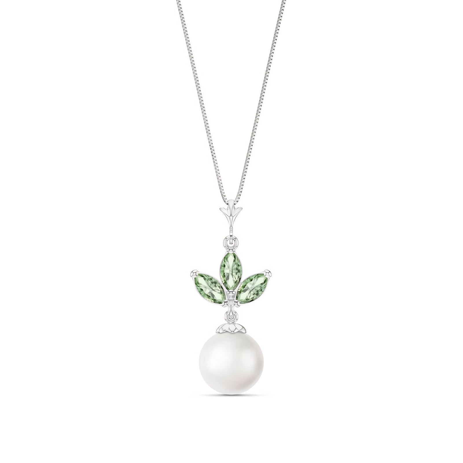 White Gold Necklace Garnet 10K — Colombina