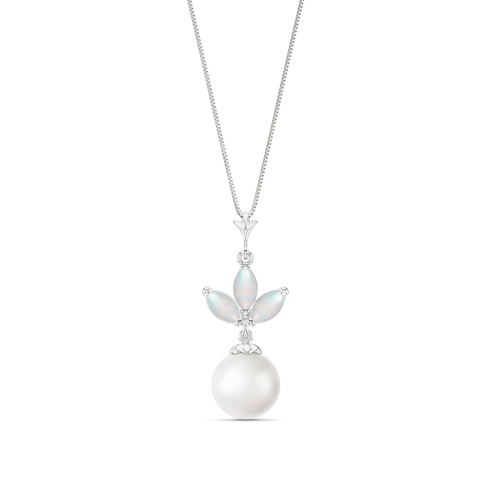 White Gold Necklace Citrine 10K — Colombina