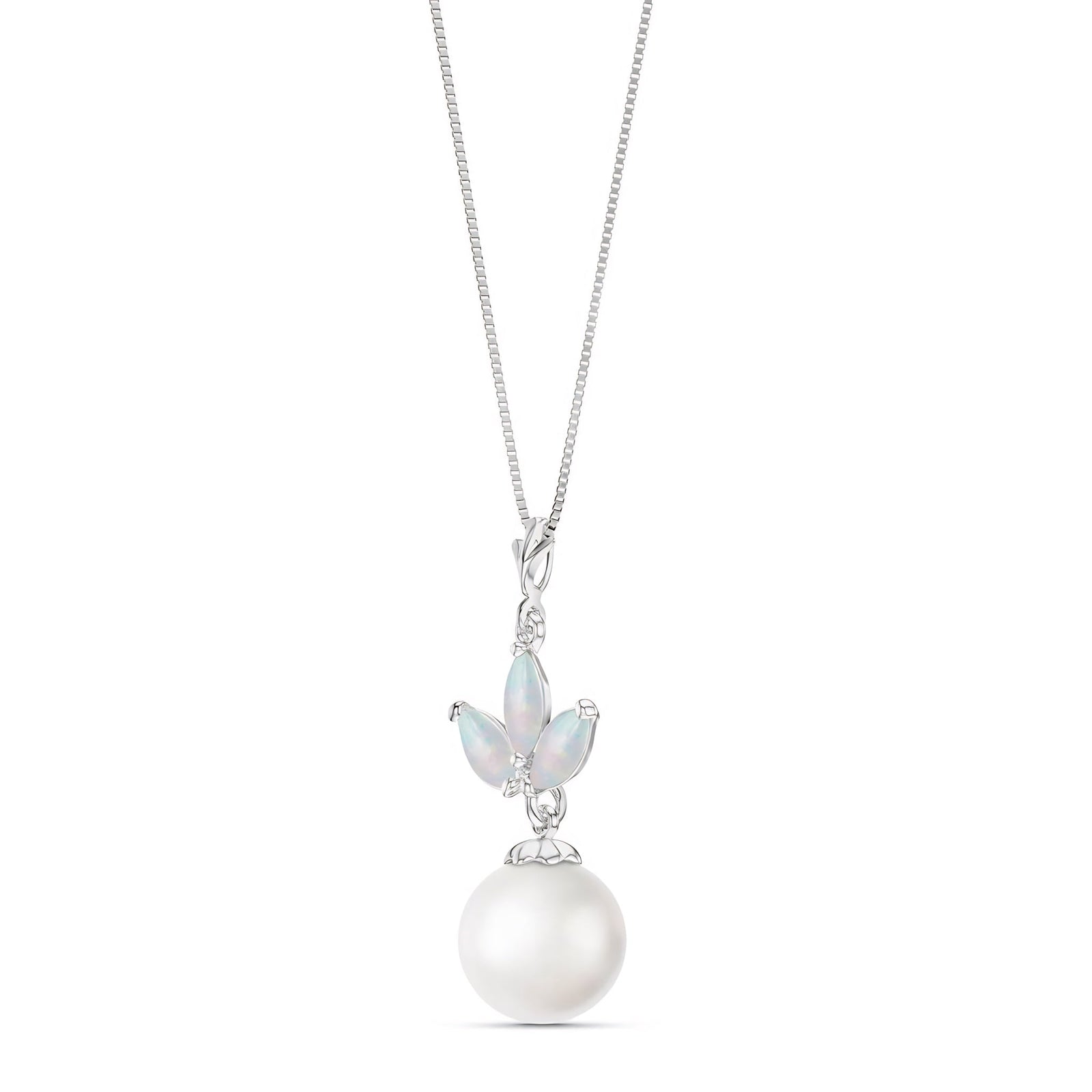 White Gold Necklace Citrine 10K — Colombina