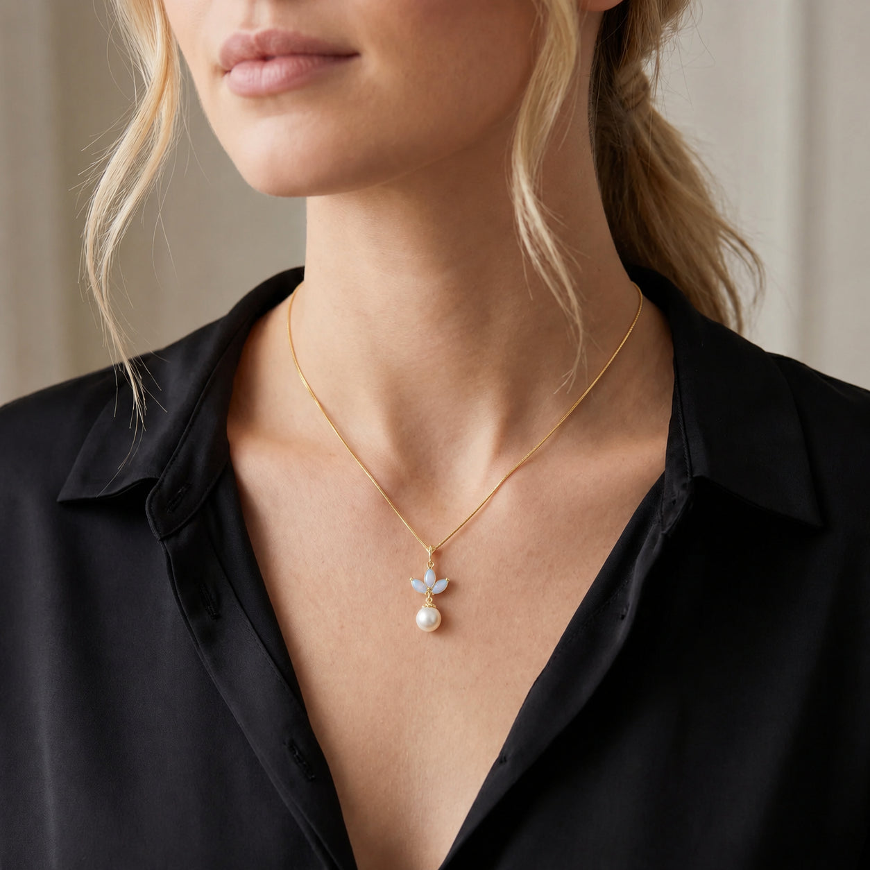 Yellow Gold Necklace Citrine 10K — Colombina