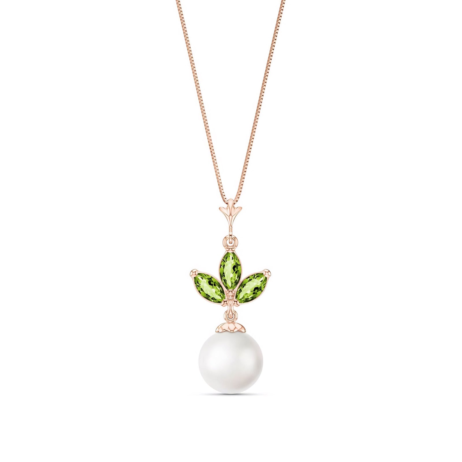 Rose Gold Necklace Aquamarine 10K — Colombina