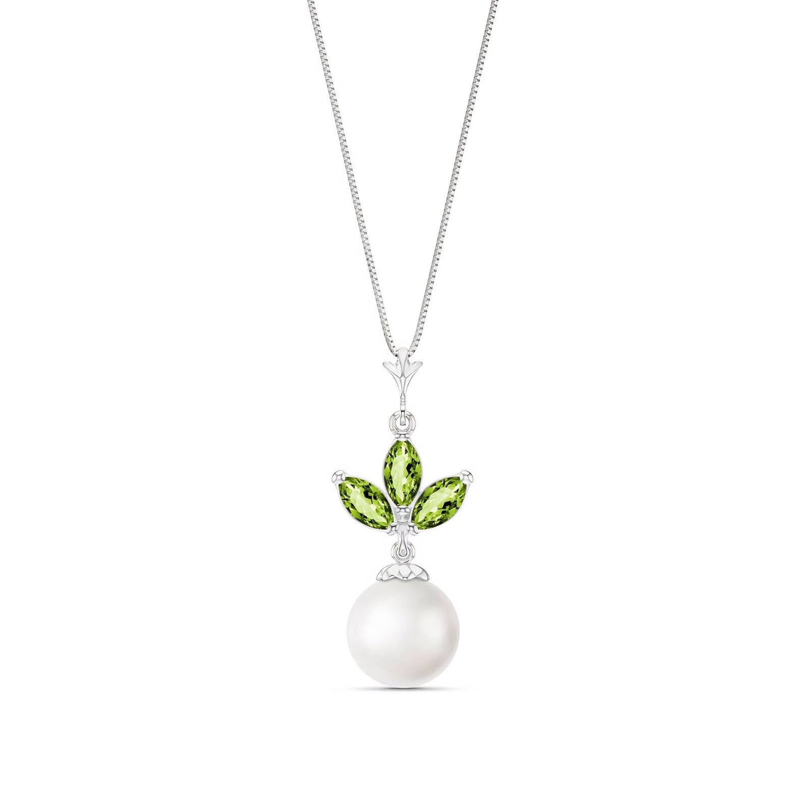 White Gold Necklace Aquamarine 10K — Colombina