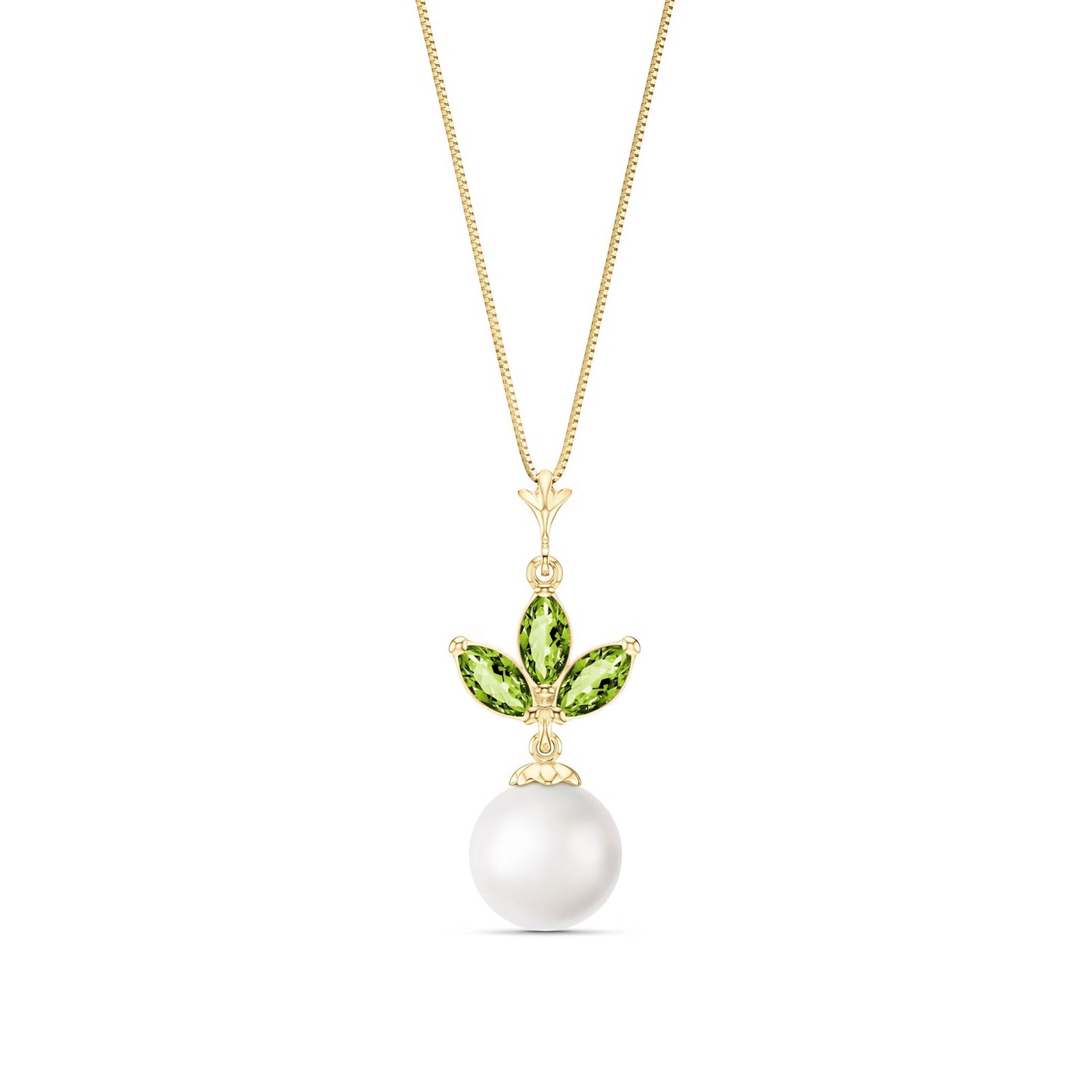 Yellow Gold Necklace Aquamarine 10K — Colombina