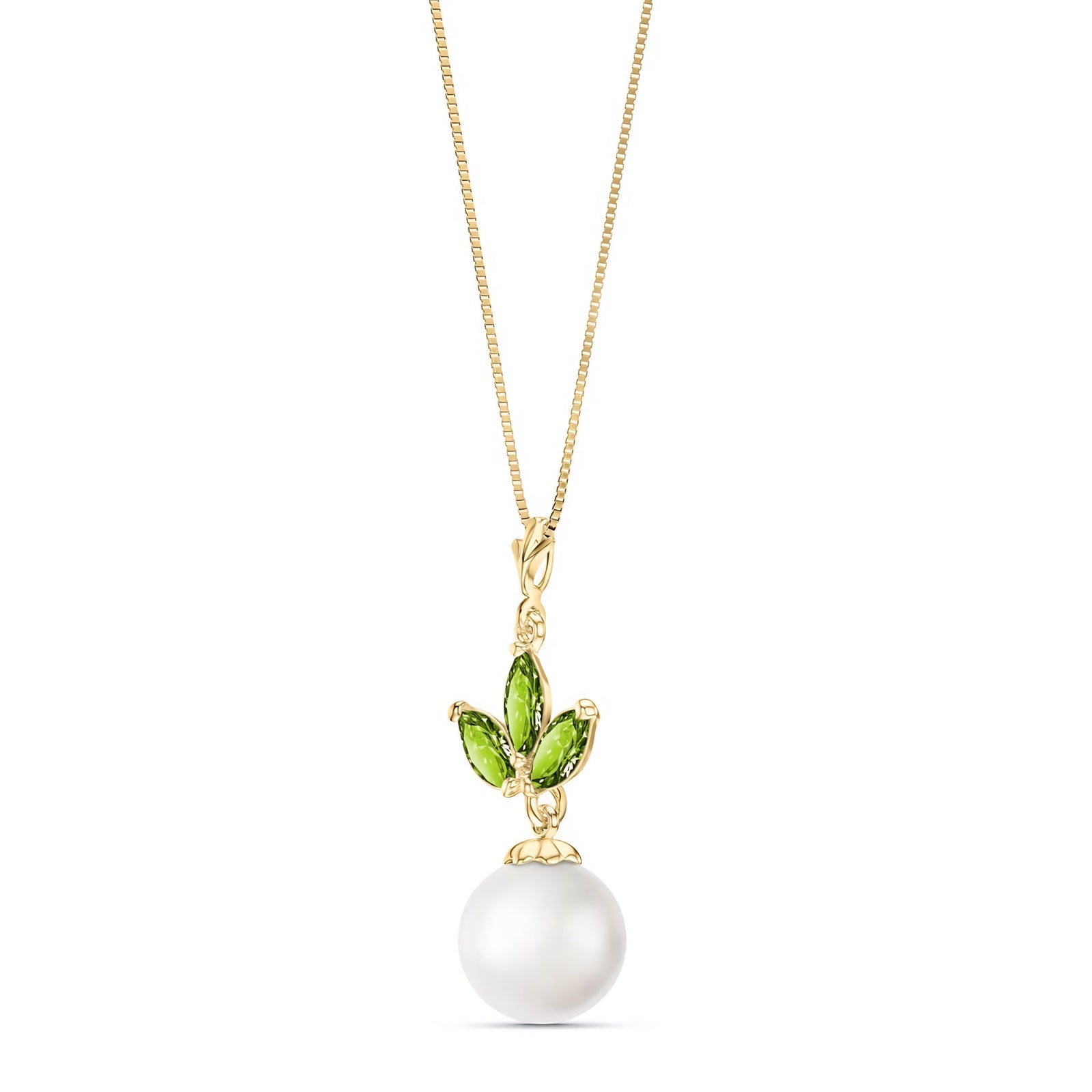 Yellow Gold Necklace Aquamarine 10K — Colombina