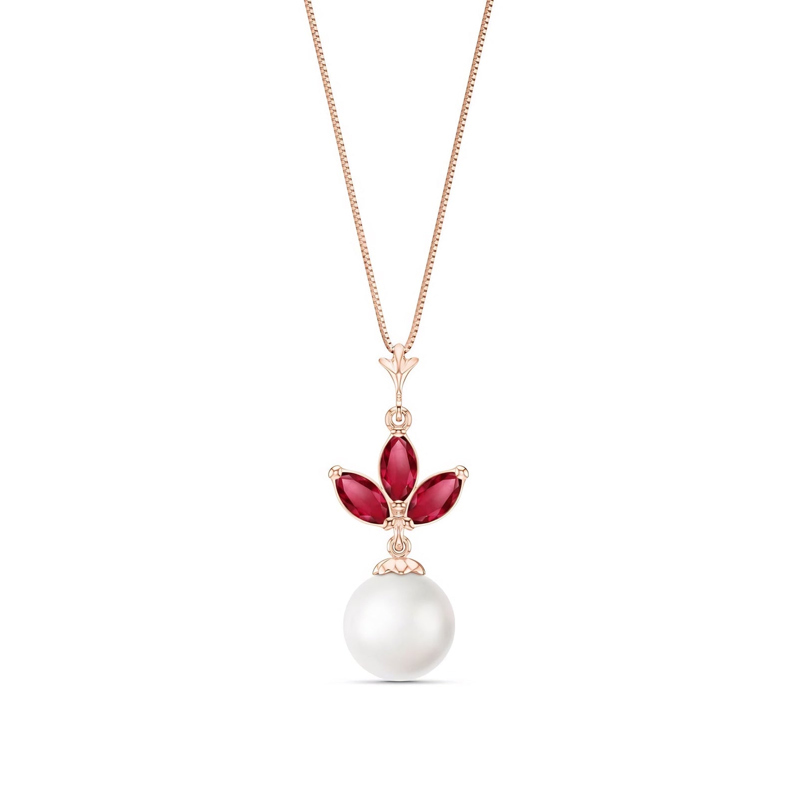 Rose Gold Necklace Blue Topaz 10K — Colombina
