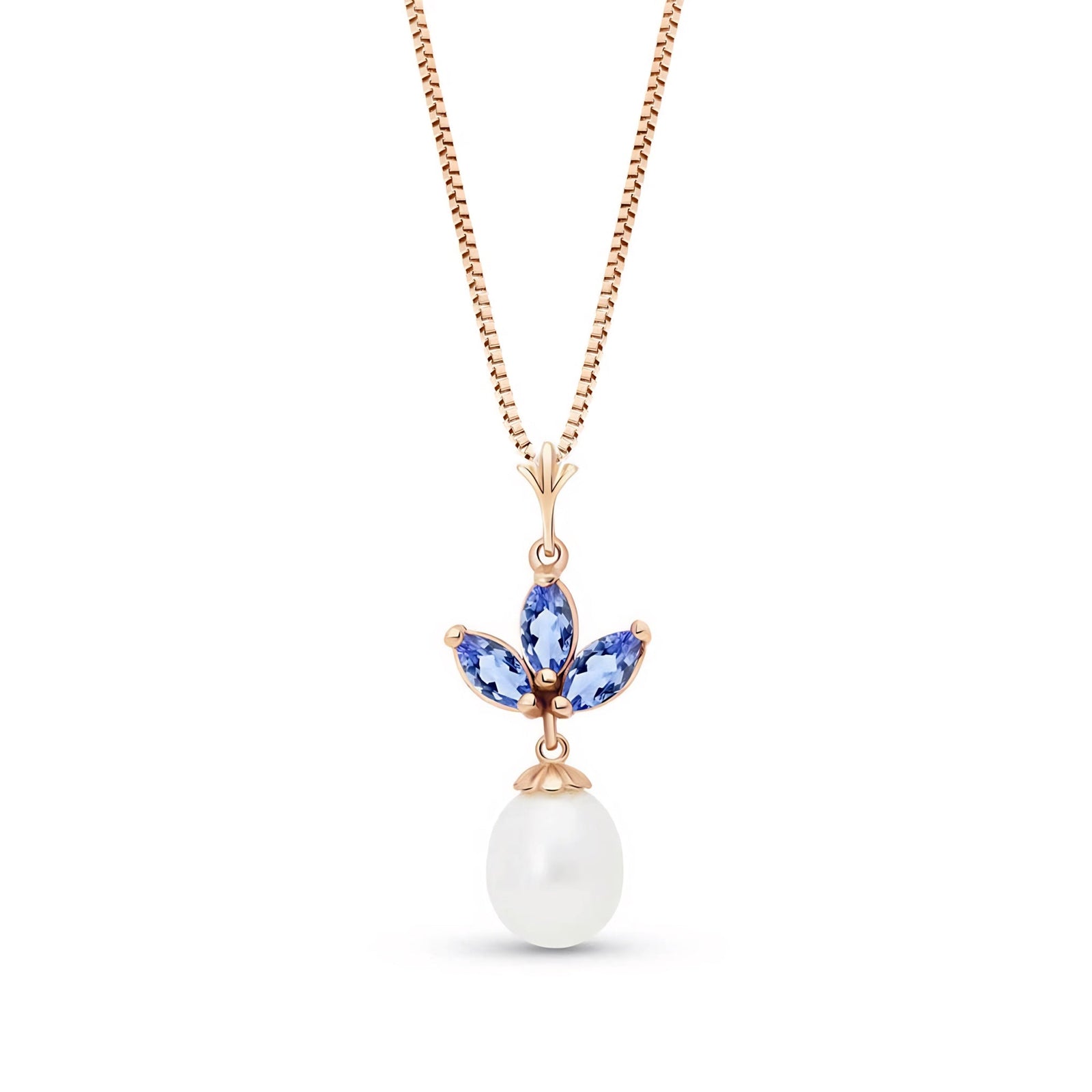 Rose Gold Necklace Emerald 10K — Colombina