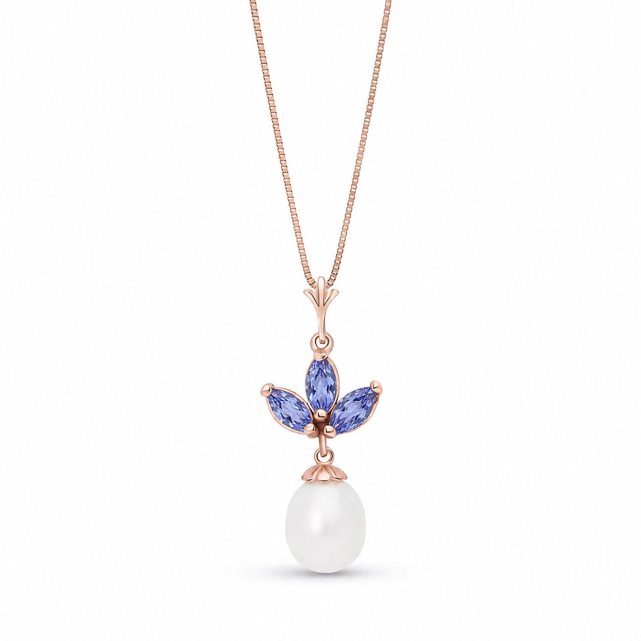 Rose Gold Necklace Emerald 10K — Colombina