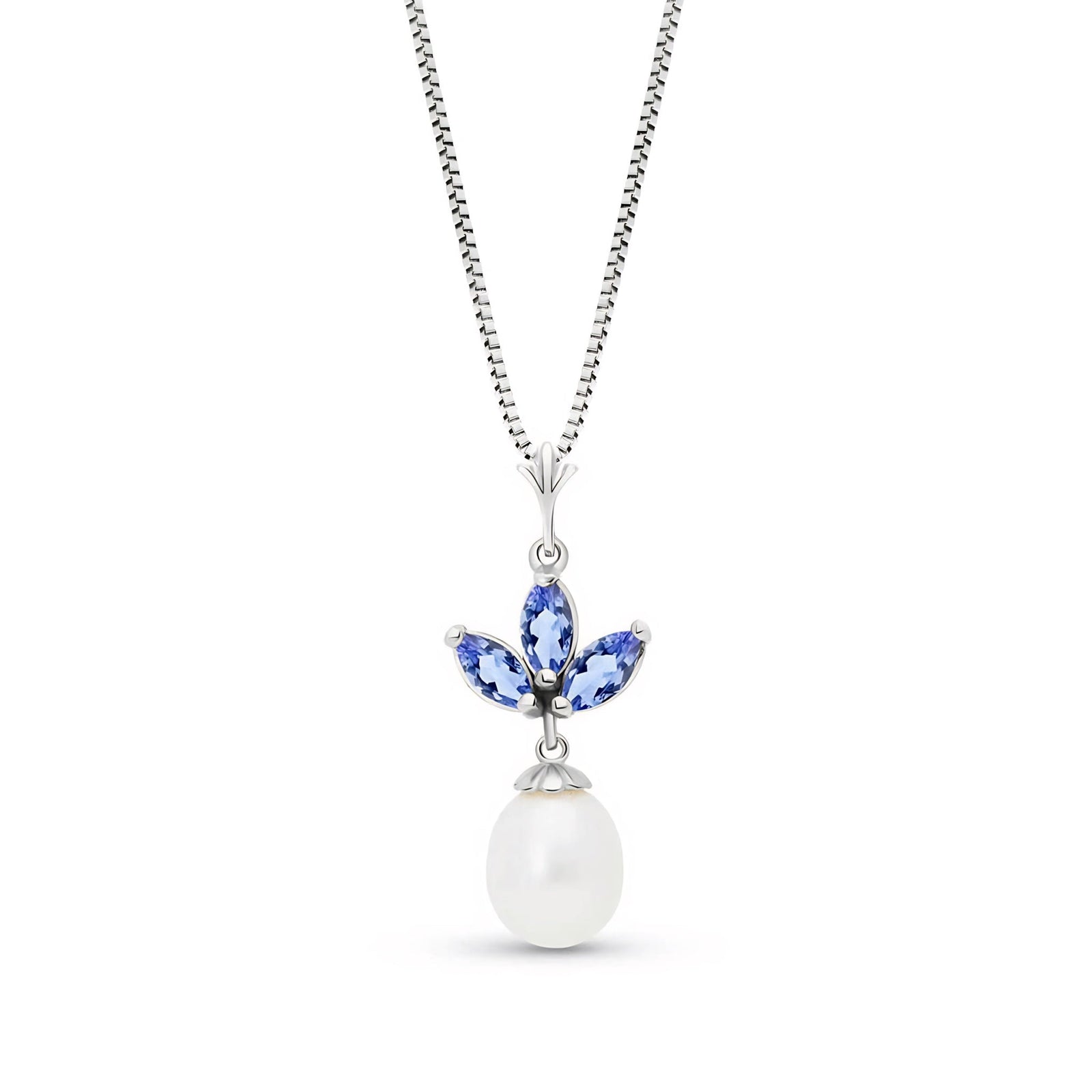 White Gold Necklace Emerald 10K — Colombina