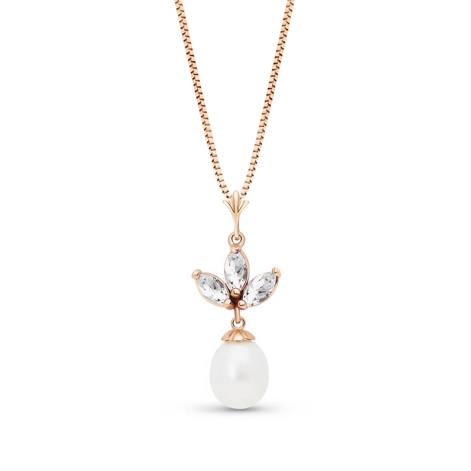 Rose Gold Necklace Green Amethyst 10K — Colombina