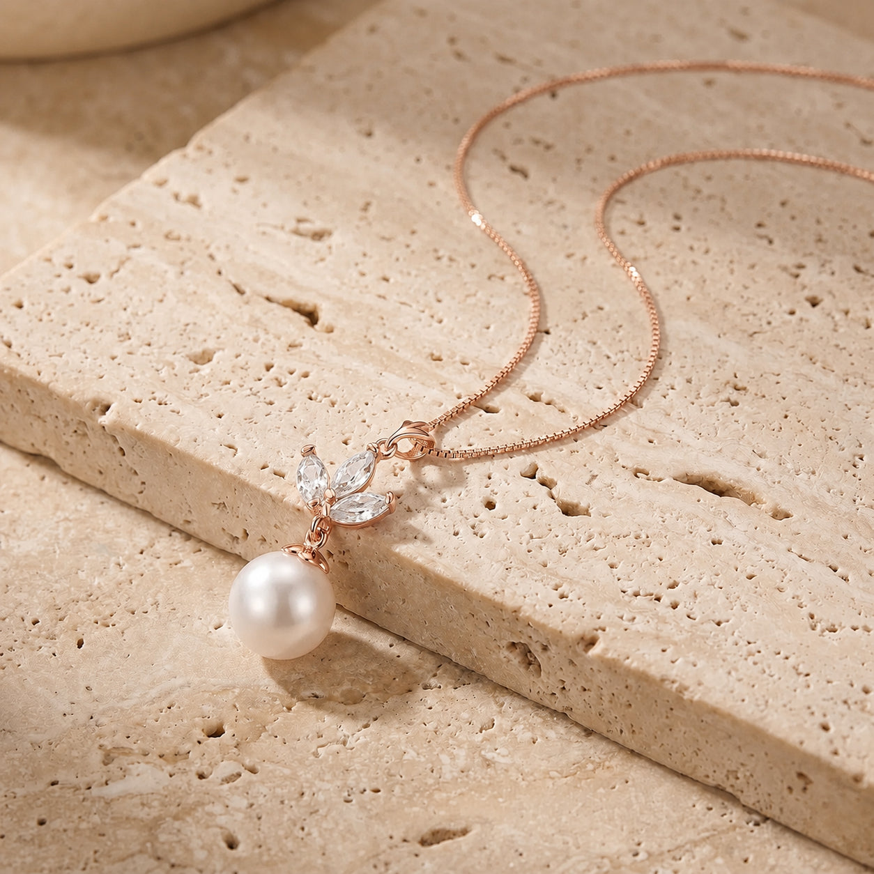 Rose Gold Necklace Green Amethyst 10K — Colombina