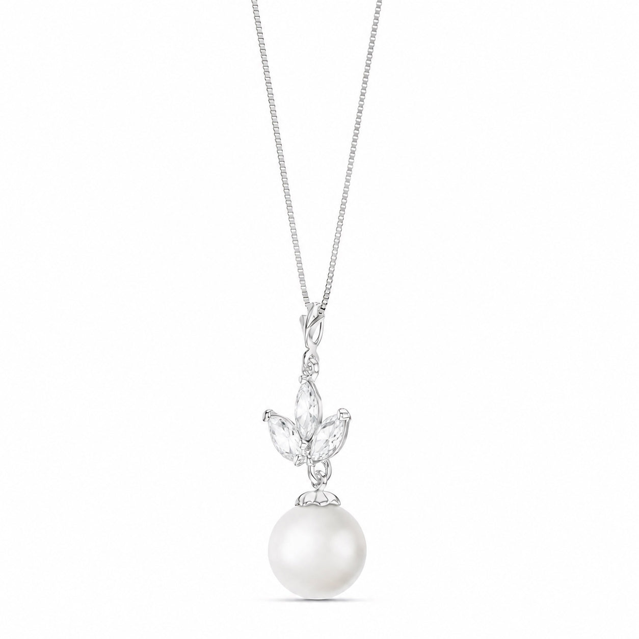 White Gold Necklace Green Amethyst 10K — Colombina