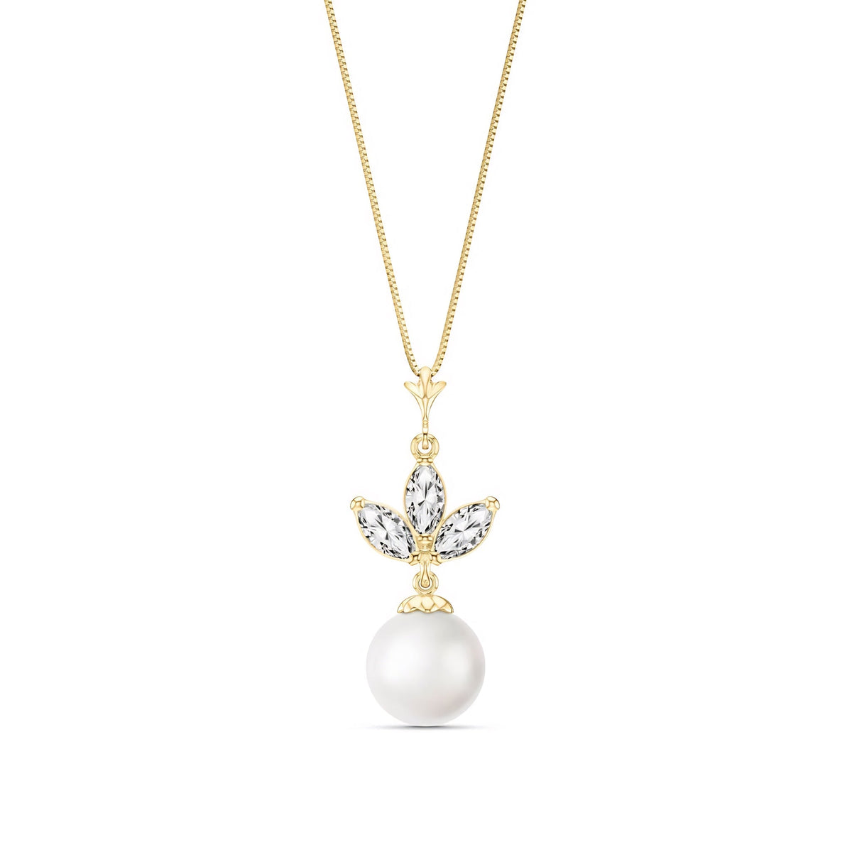 Yellow Gold Necklace Green Amethyst 10K — Colombina