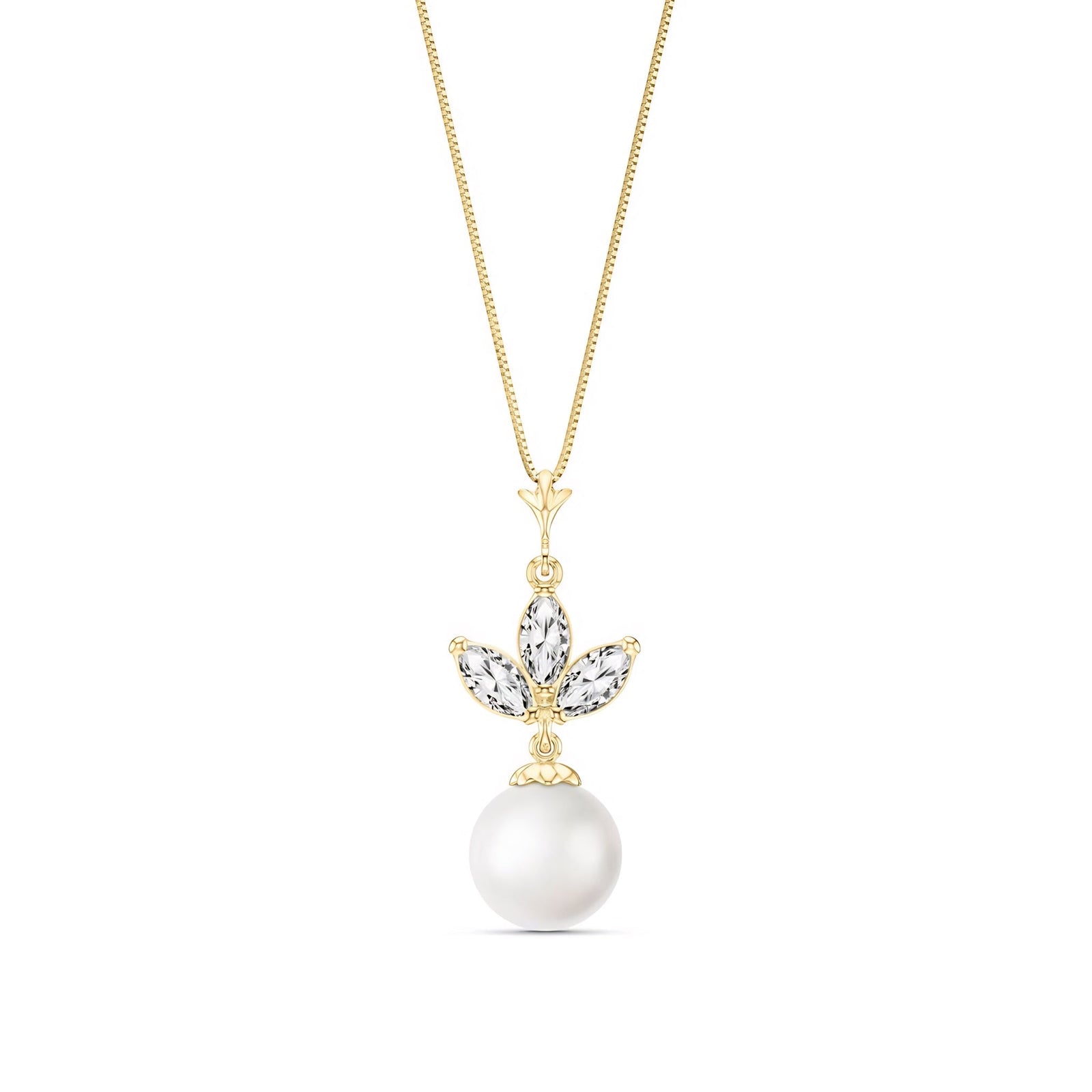 Yellow Gold Necklace Green Amethyst 10K — Colombina
