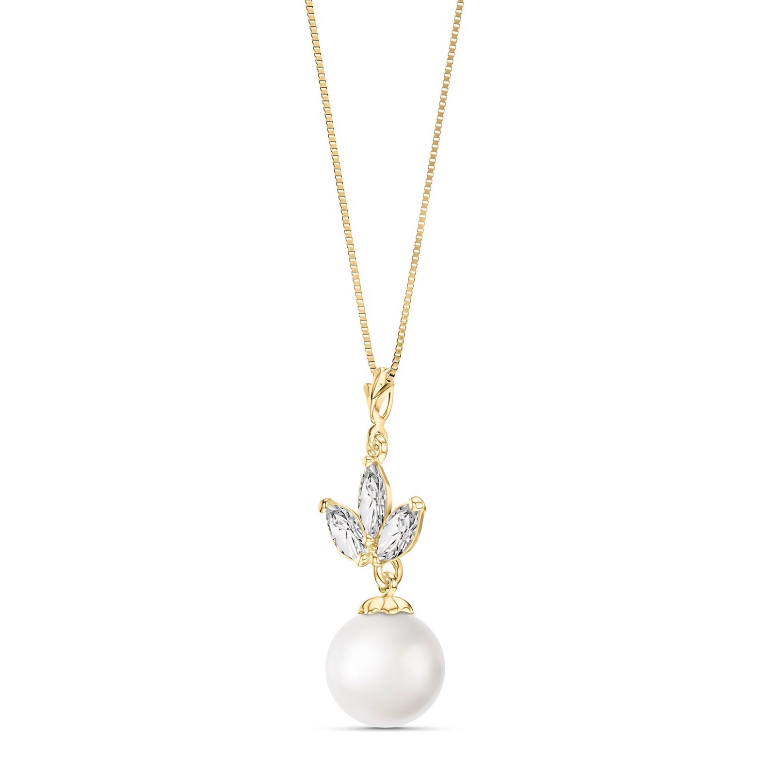 Yellow Gold Necklace Green Amethyst 10K — Colombina
