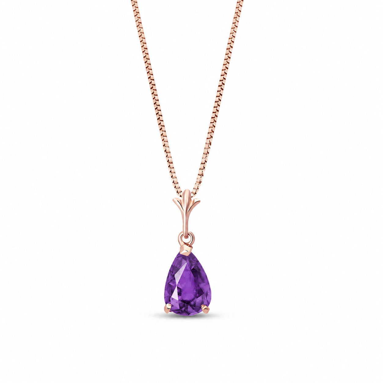 Rose Gold Rose Necklace Sapphire 10K — Silvana