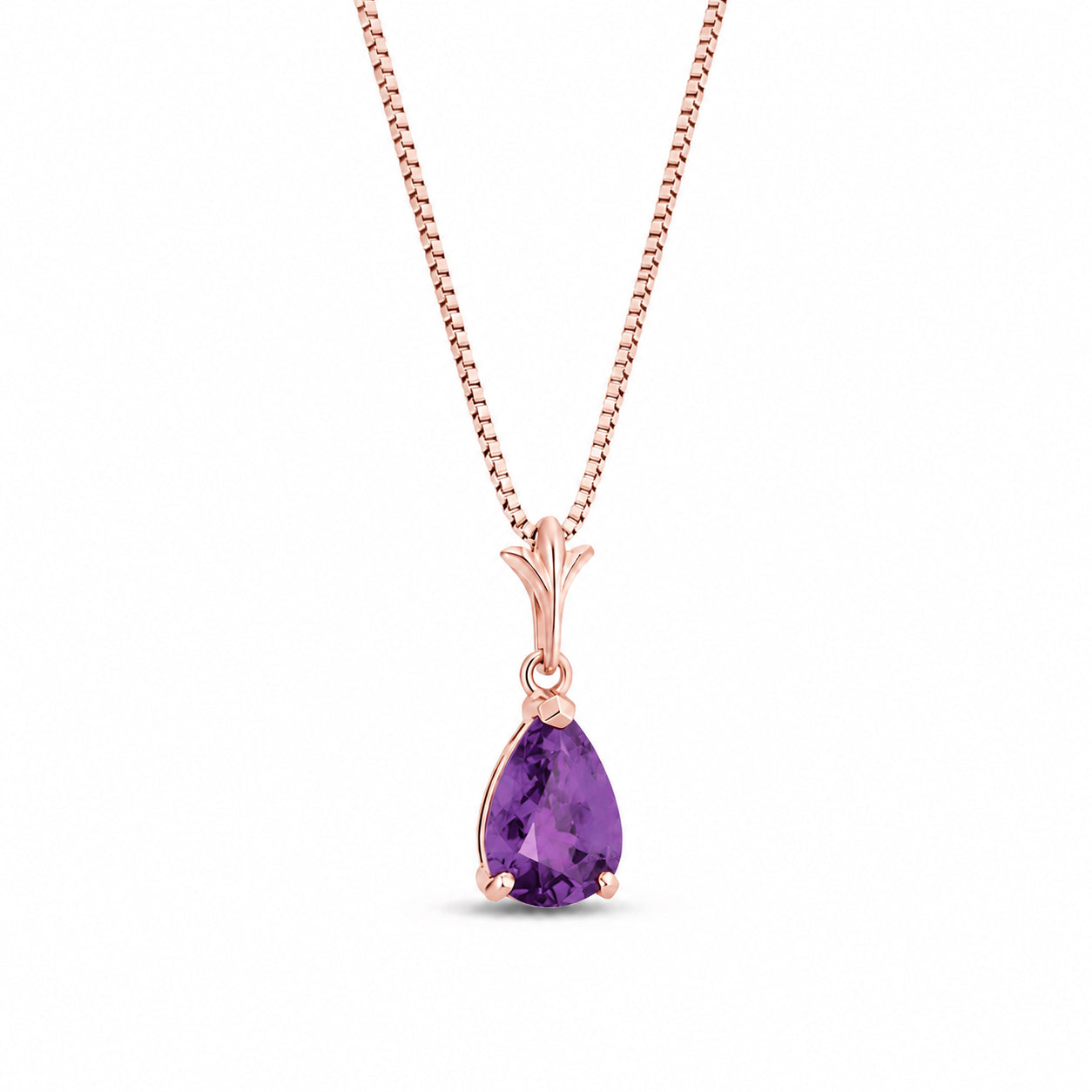 Rose Gold Rose Necklace Sapphire 10K — Silvana