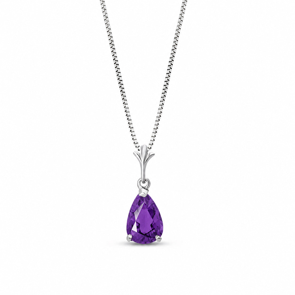 White Gold Rose Necklace Sapphire 10K — Silvana