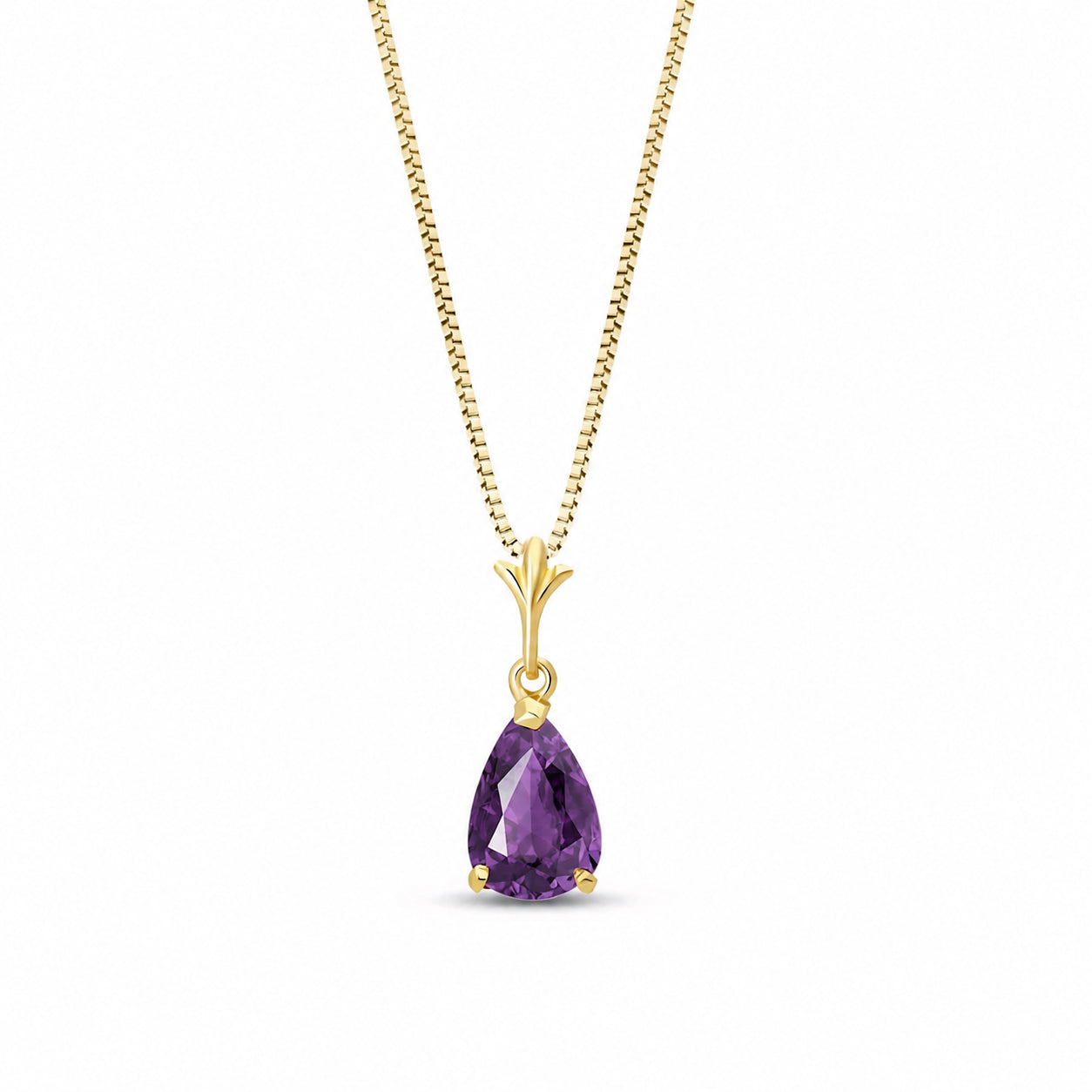 Yellow Gold Rose Necklace Sapphire 10K — Silvana