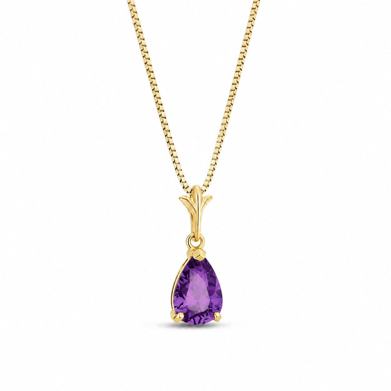 Yellow Gold Rose Necklace Sapphire 10K — Silvana