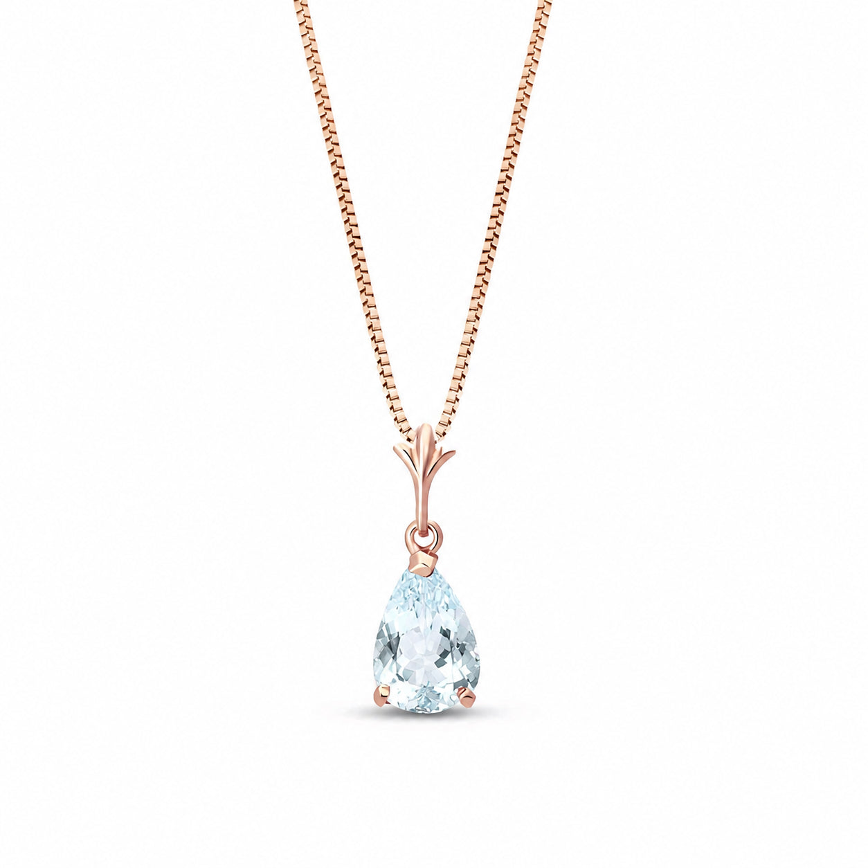 Rose Gold Rose Necklace Ruby 10K — Silvana