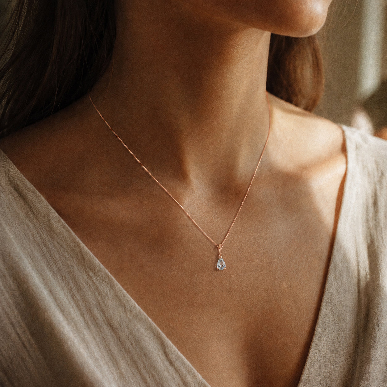 Rose Gold Rose Necklace Ruby 10K — Silvana
