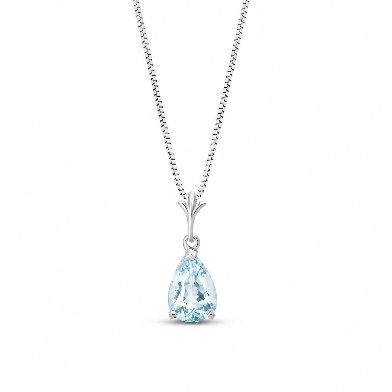 White Gold Rose Necklace Ruby 10K — Silvana