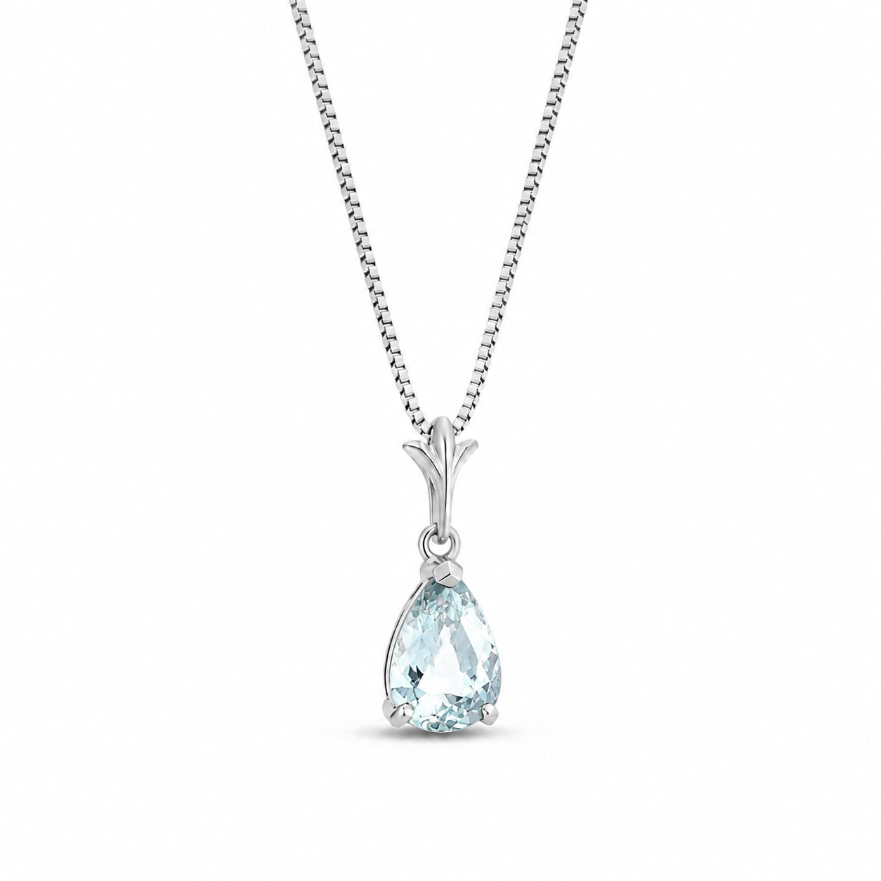 White Gold Rose Necklace Ruby 10K — Silvana