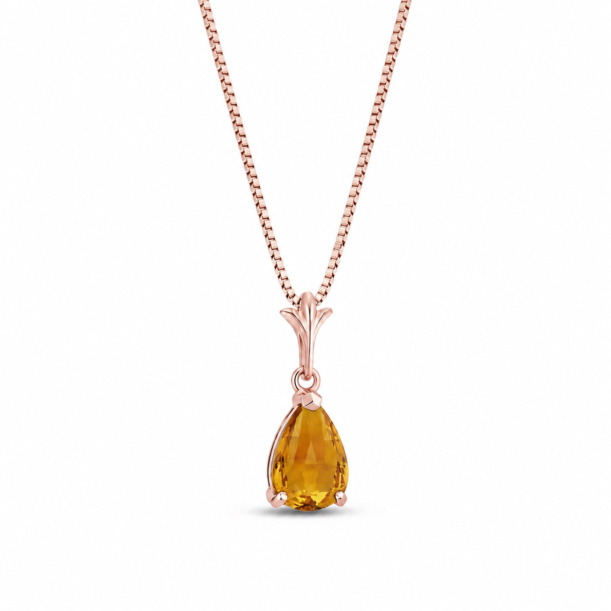 Rose Gold Rose Necklace Pink Topaz 10K — Silvana