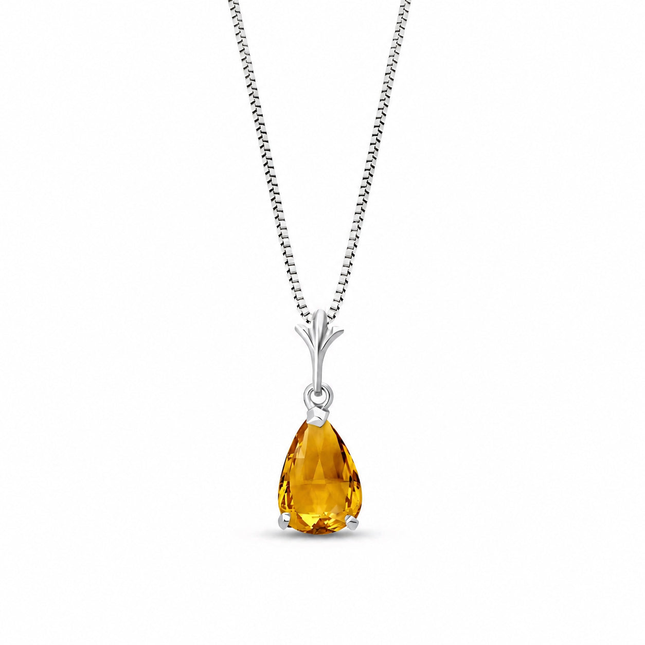 White Gold Rose Necklace Pink Topaz 10K — Silvana