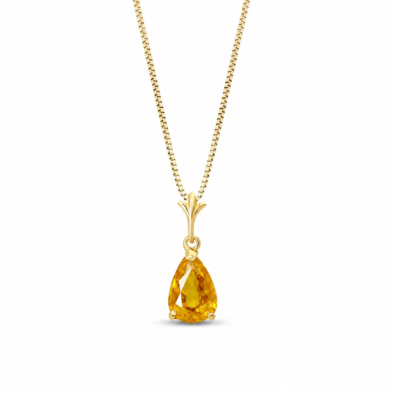 Yellow Gold Rose Necklace Pink Topaz 10K — Silvana