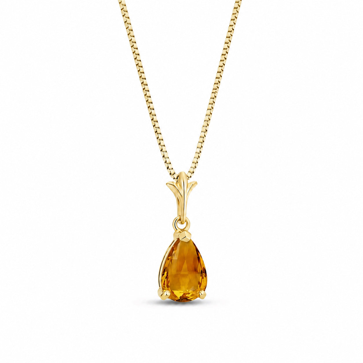 Yellow Gold Rose Necklace Pink Topaz 10K — Silvana
