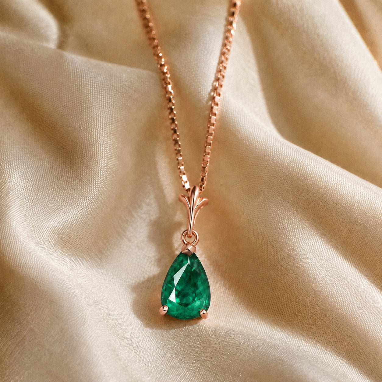 Rose Gold Rose Necklace Citrine 10K — Silvana