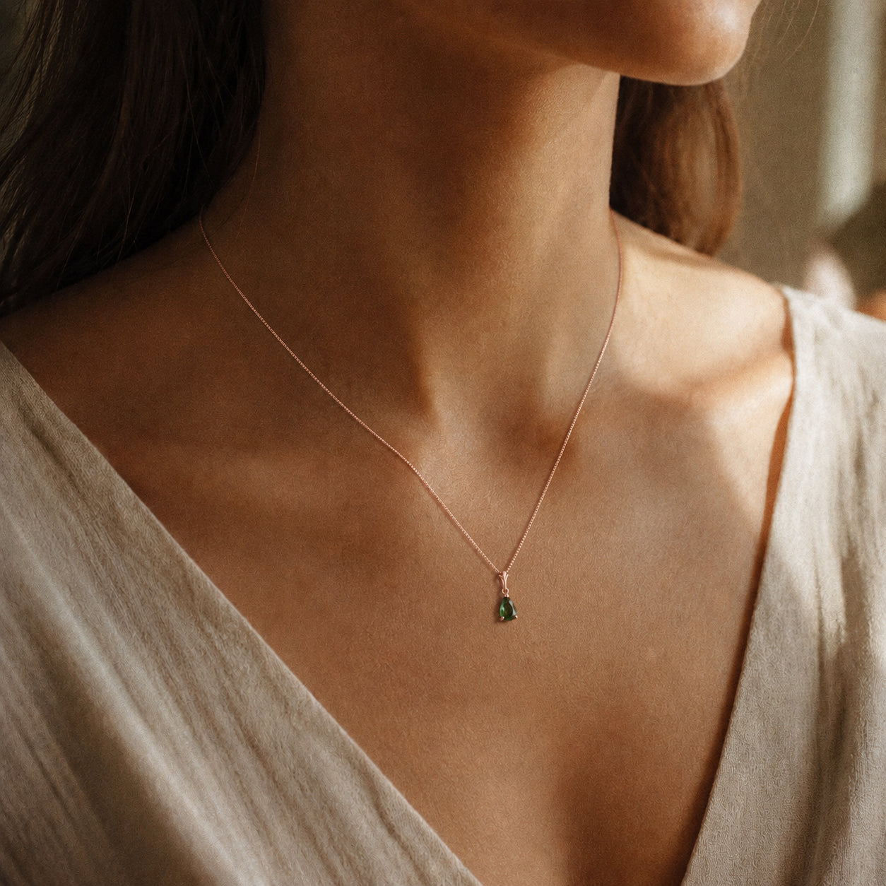 Rose Gold Rose Necklace Citrine 10K — Silvana