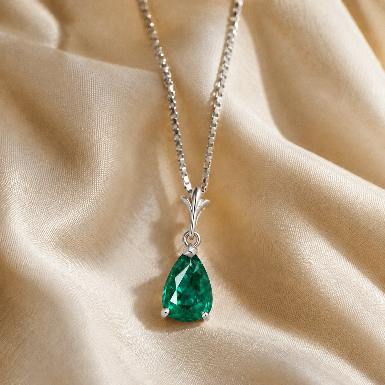 White Gold Rose Necklace Citrine 10K — Silvana