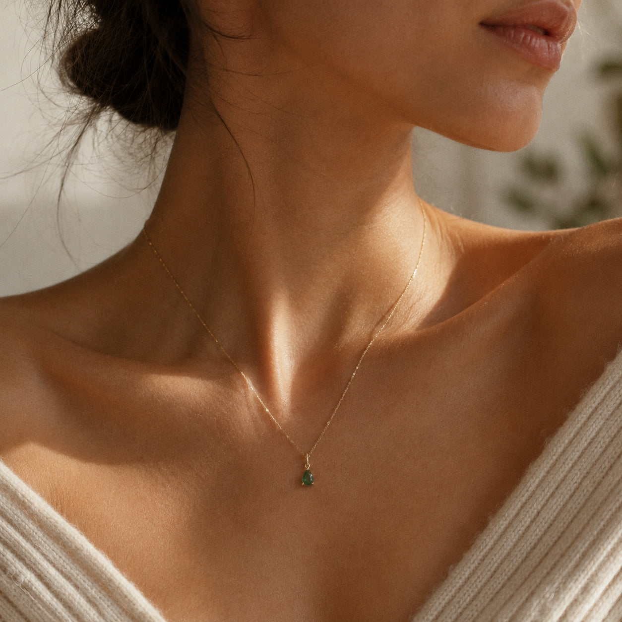 Yellow Gold Rose Necklace Citrine 10K — Silvana