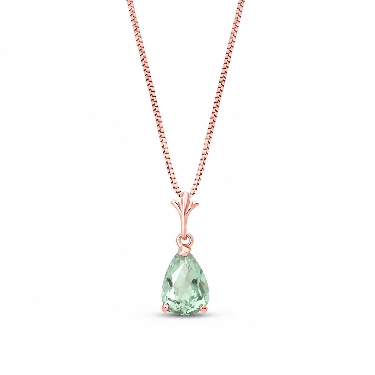 Rose Gold Rose Necklace Amethyst 10K — Silvana