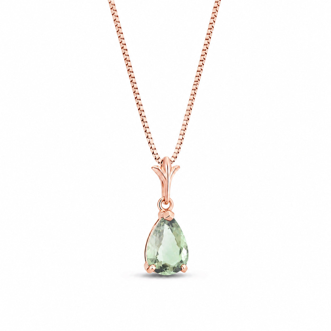 Rose Gold Rose Necklace Amethyst 10K — Silvana