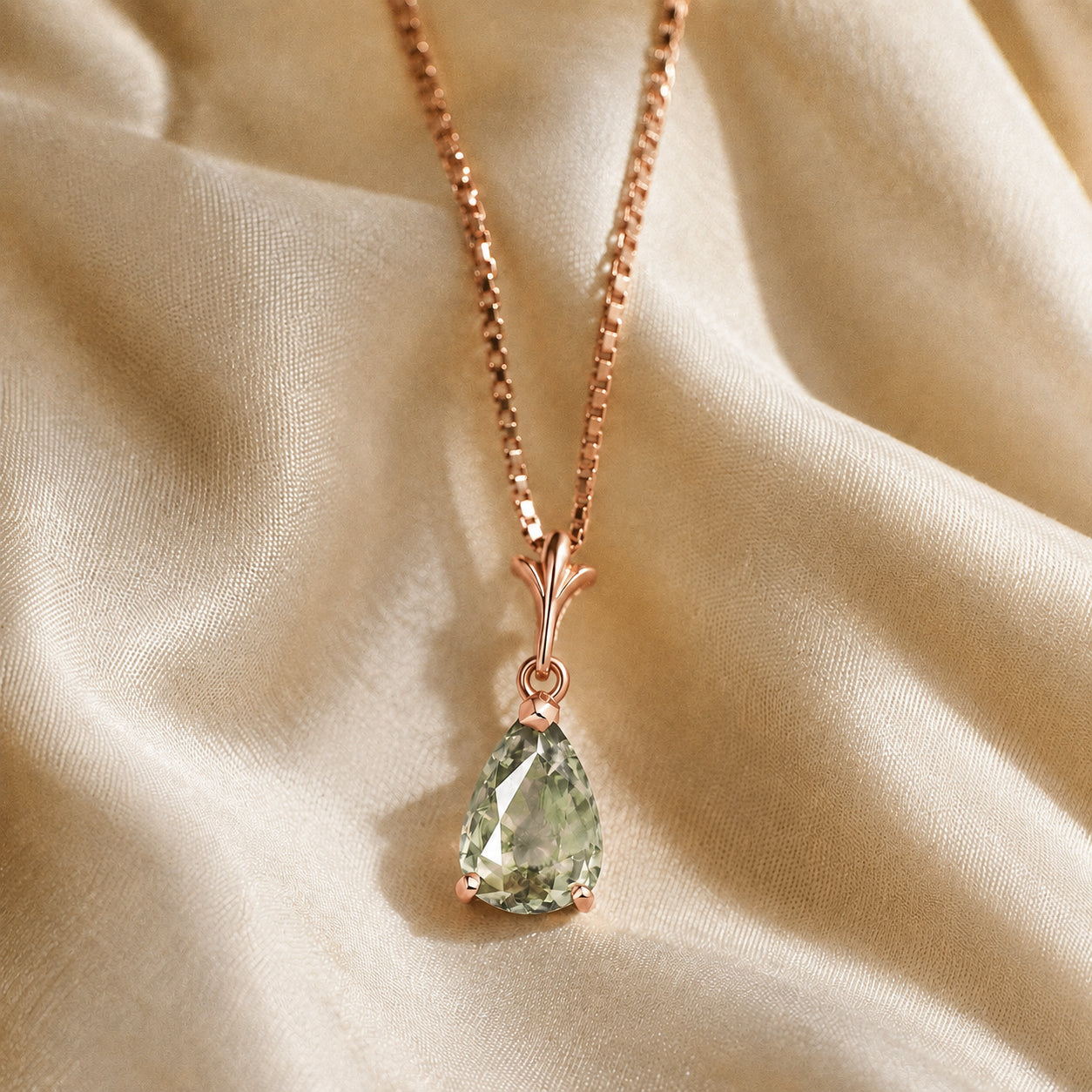 Rose Gold Rose Necklace Amethyst 10K — Silvana