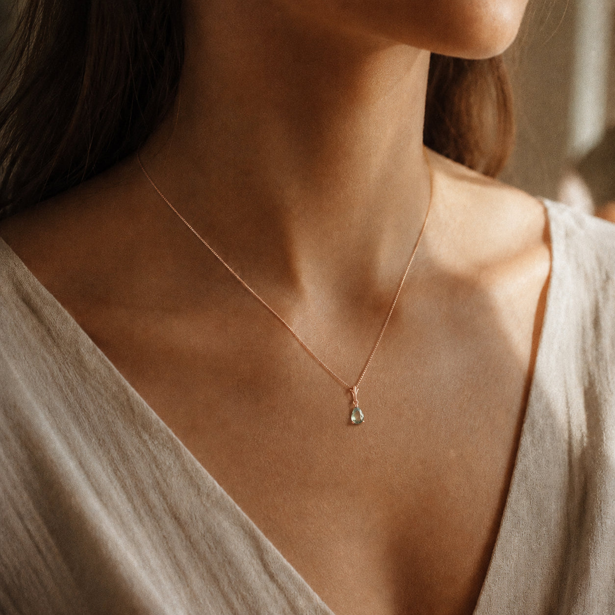 Rose Gold Rose Necklace Amethyst 10K — Silvana