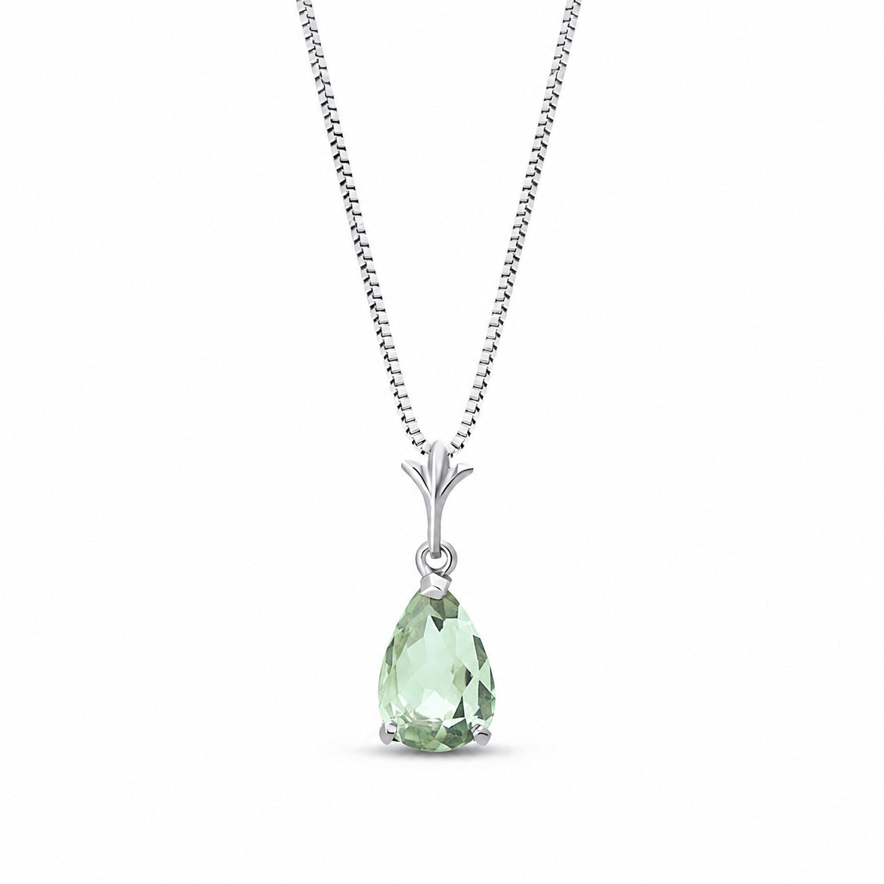 White Gold Rose Necklace Amethyst 10K — Silvana