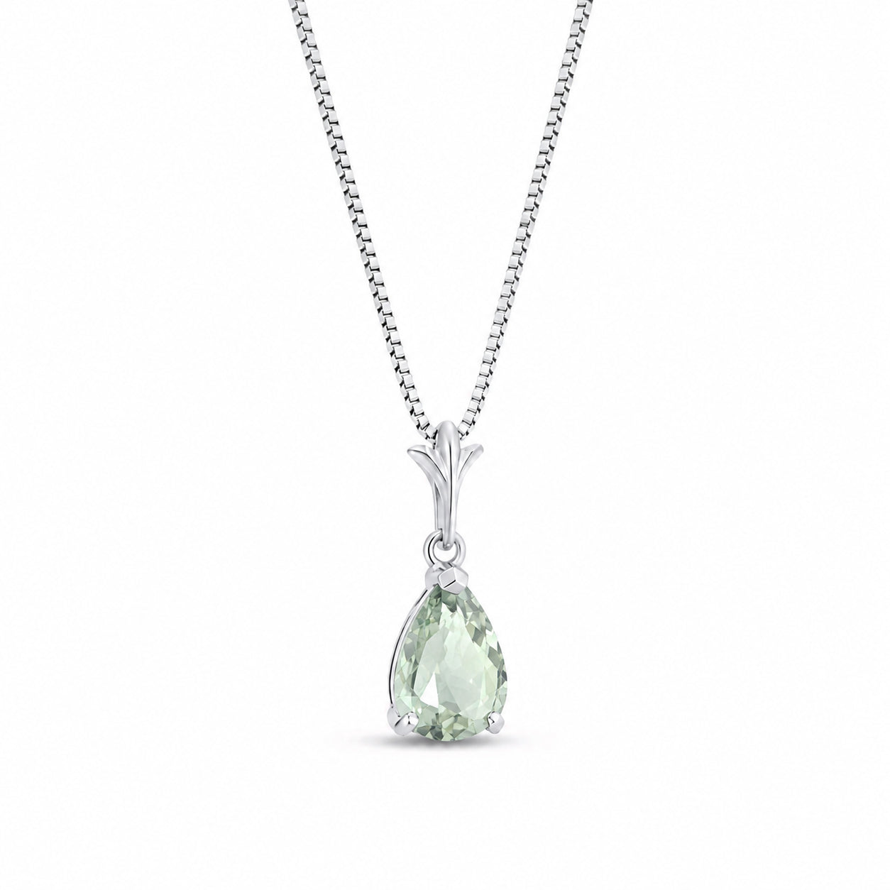 White Gold Rose Necklace Amethyst 10K — Silvana