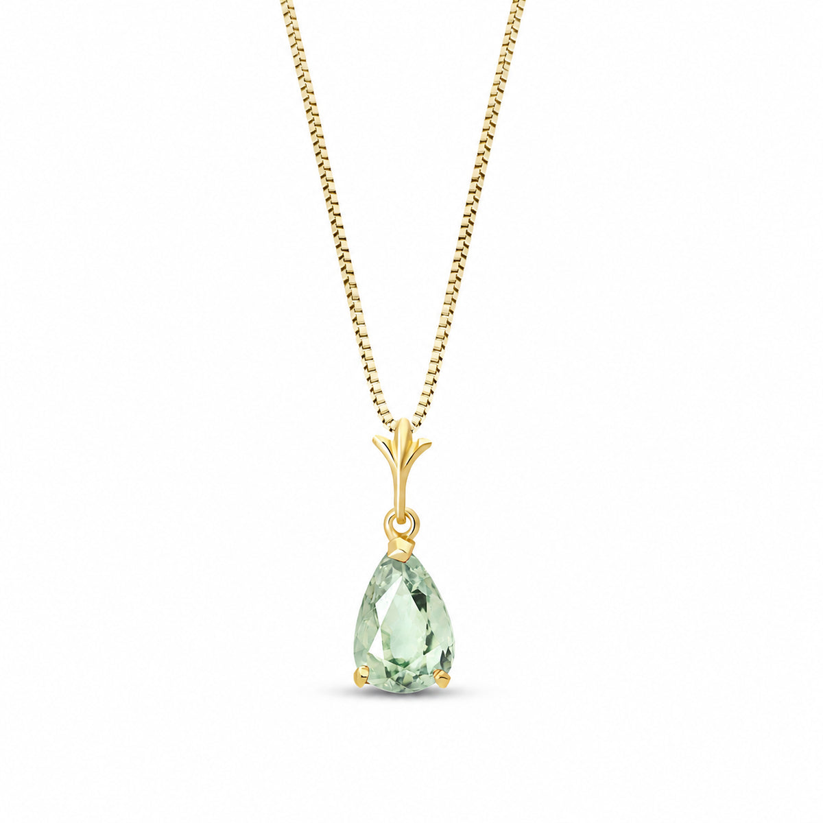 Yellow Gold Rose Necklace Amethyst 10K — Silvana