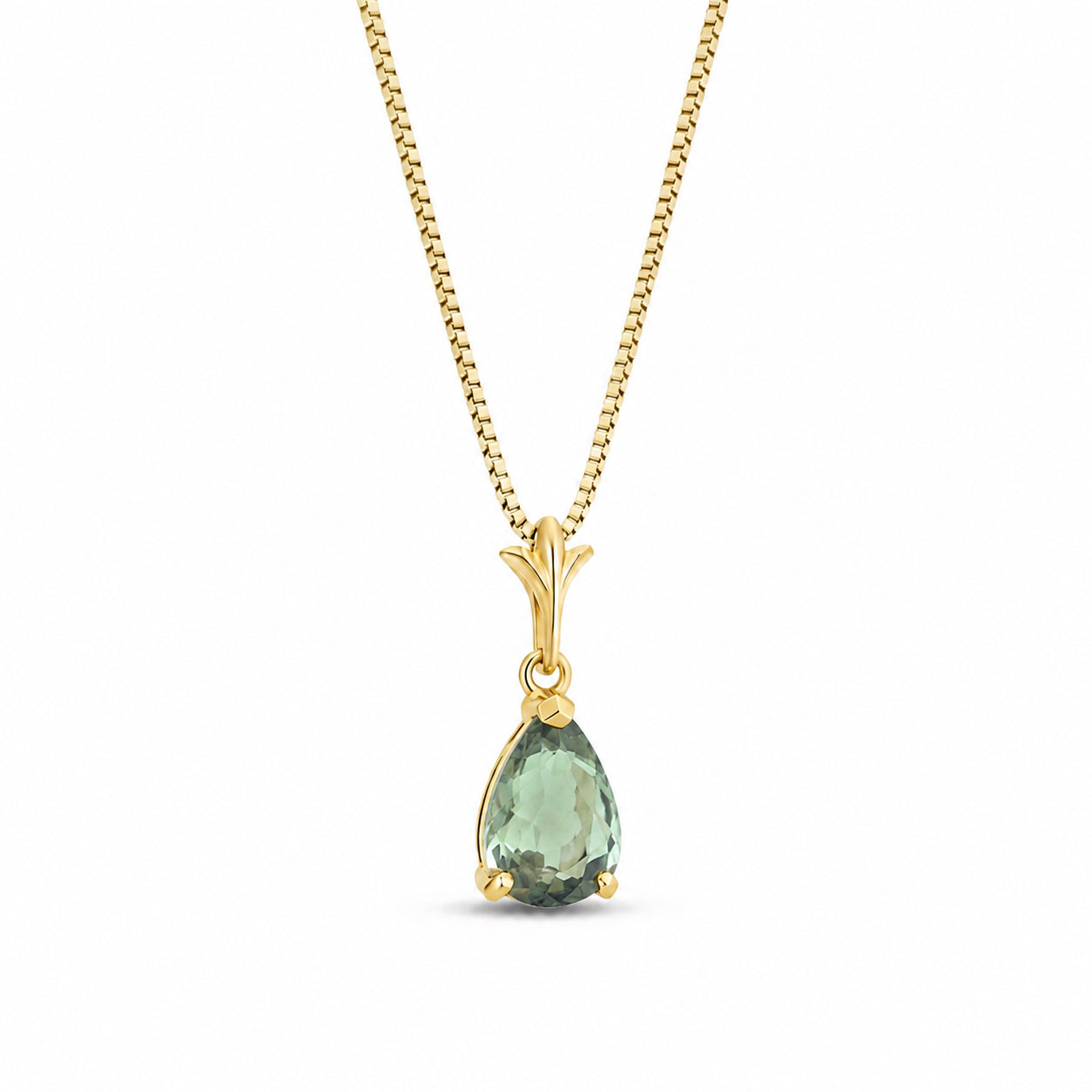 Yellow Gold Rose Necklace Amethyst 10K — Silvana