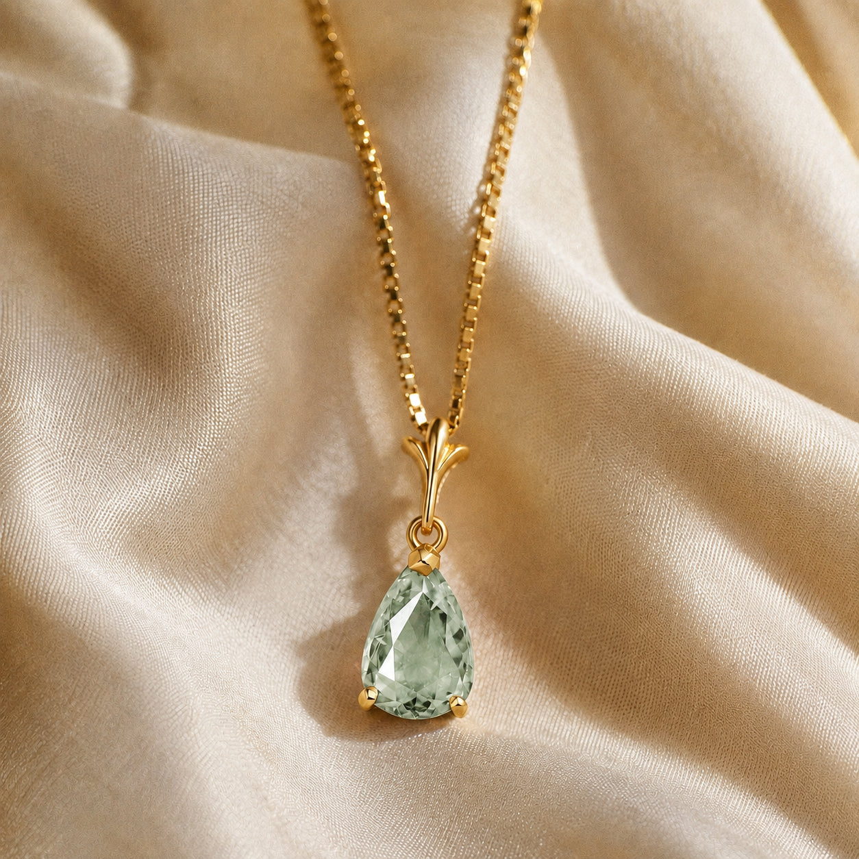 Yellow Gold Rose Necklace Amethyst 10K — Silvana